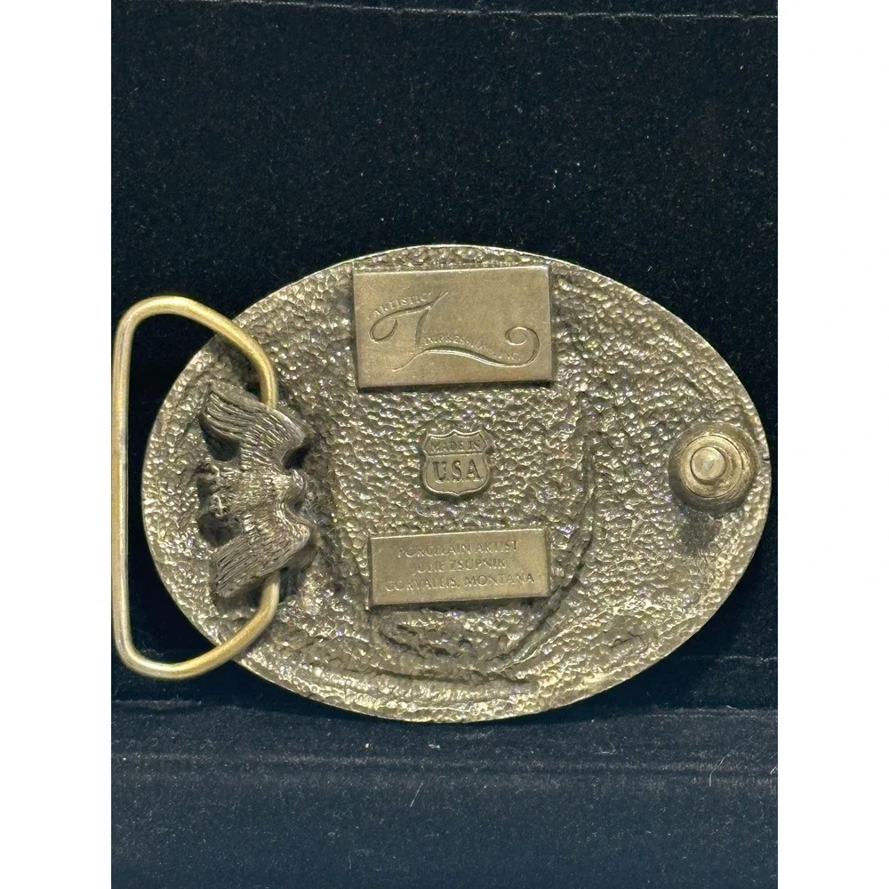 Alaska Dog Sled Belt Buckle Julie Zsupnik Artistic Impressions Vintage USA Made